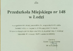 Podziękowanie za dary dla schroniska dla zwierząt z ul. Marmurowej